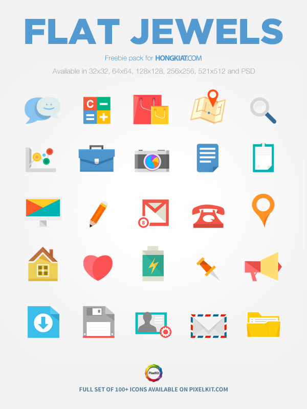 Freebie: Flat Jewels Icon Set