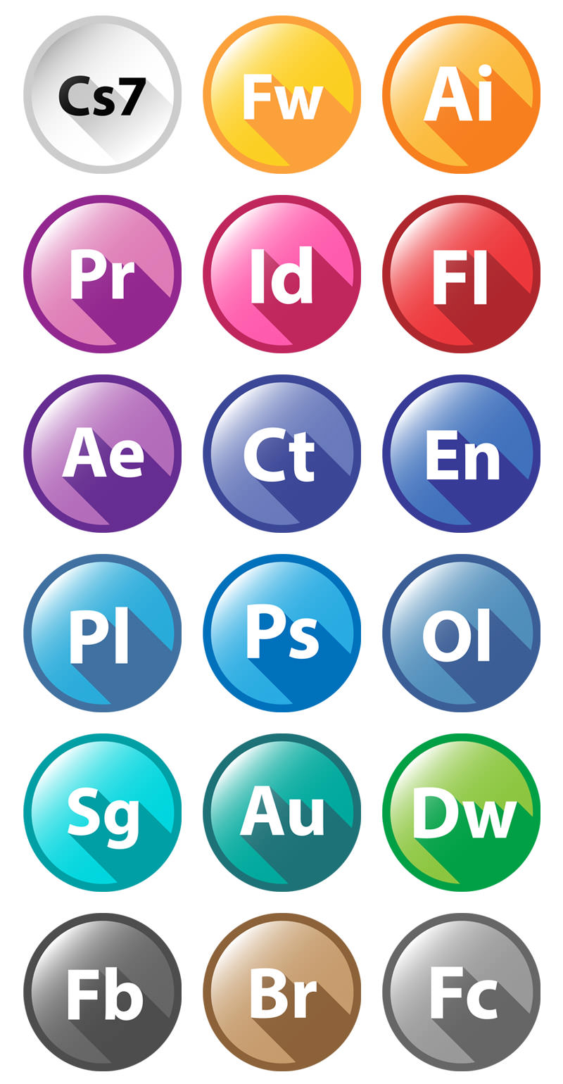 Adobe Long Shadow Icons