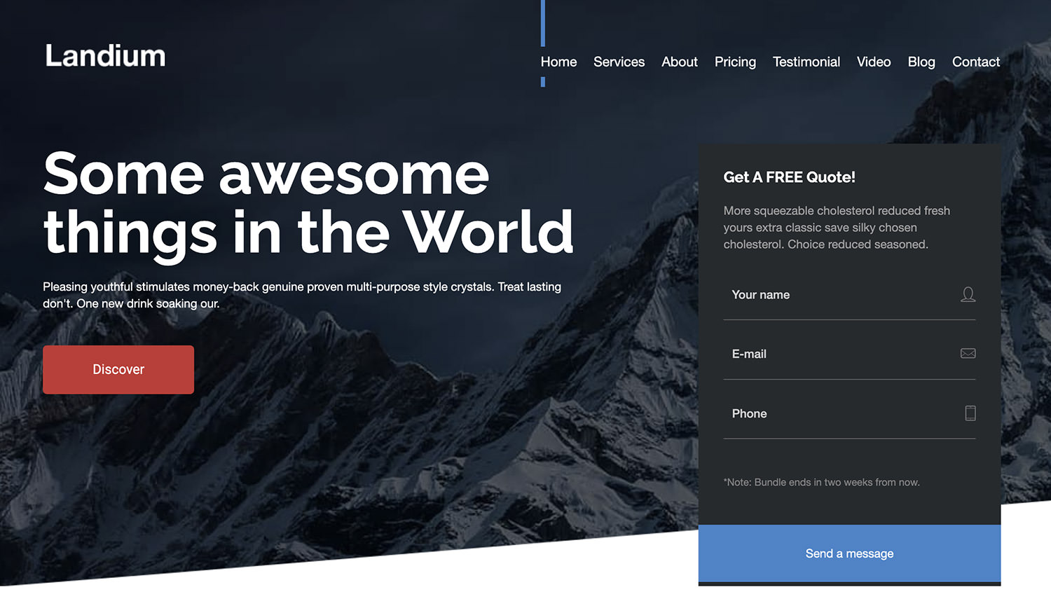 Landium Theme Interface