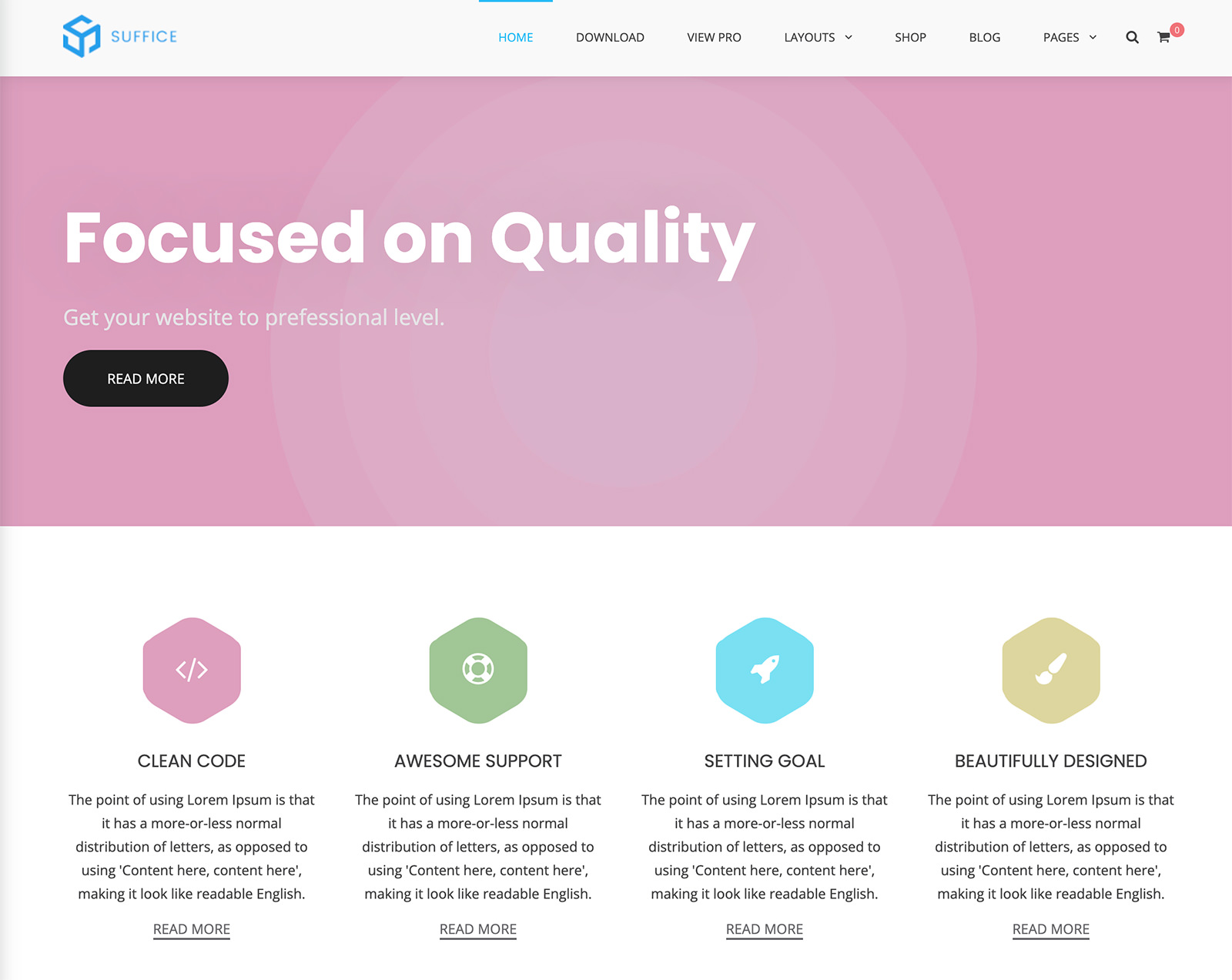 Suffice Theme Layout